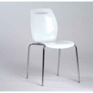 Chaise en HiREK® avec socle en acier chromé 